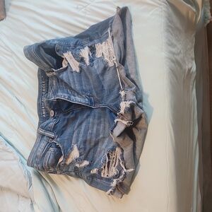 Ae next level stretch high rise denim shorts